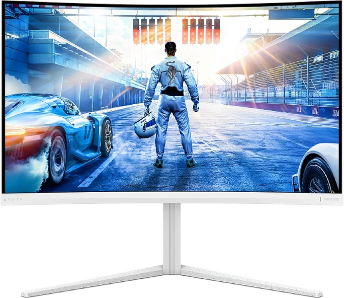Монитор Philips 32M2C5501, 31.5" Curved 1500R VA WLED, 2560 x 1440, 180Hz, 1ms GtG, 0.5ms MPRT, 2xHDMI, DP, Adaptive Sync, Бялна ниска цена с бърза доставка - BestPC.BG