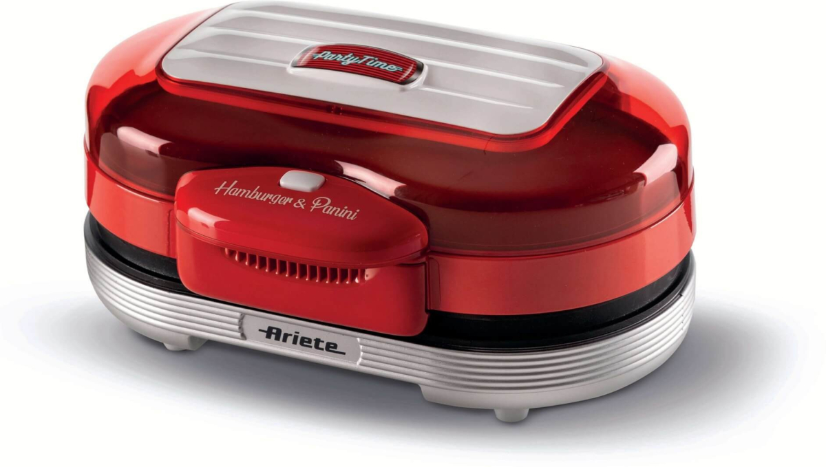 Уред За Хамбургери Ariete 0205/00, 1200 W, плоча + решетка, правоъгълен, червенна ниска цена с бърза доставка - BestPC.BG