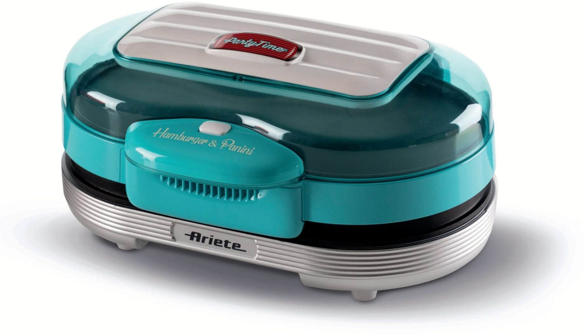 Уред За Хамбургери Ariete 0205/01, 1200 W, плоча + решетка, правоъгълен, светлосинна ниска цена с бърза доставка - BestPC.BG