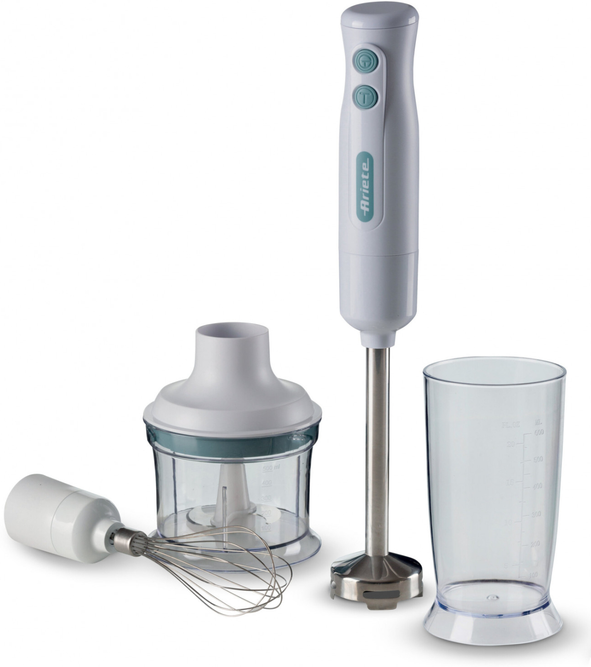 Пасатор Ariete 0601/11, 700W, 0.6 L, 3 в 1, неръждаема стомана, бутони, бялна ниска цена с бърза доставка - BestPC.BG