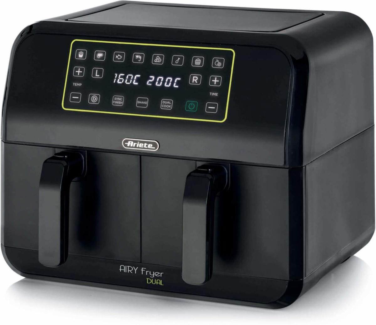 Двоен Фритюрник Ariete 4623/00, 1700W, 8 L, двойна, LED дисплей, тъч управление, черенна ниска цена с бърза доставка - BestPC.BG