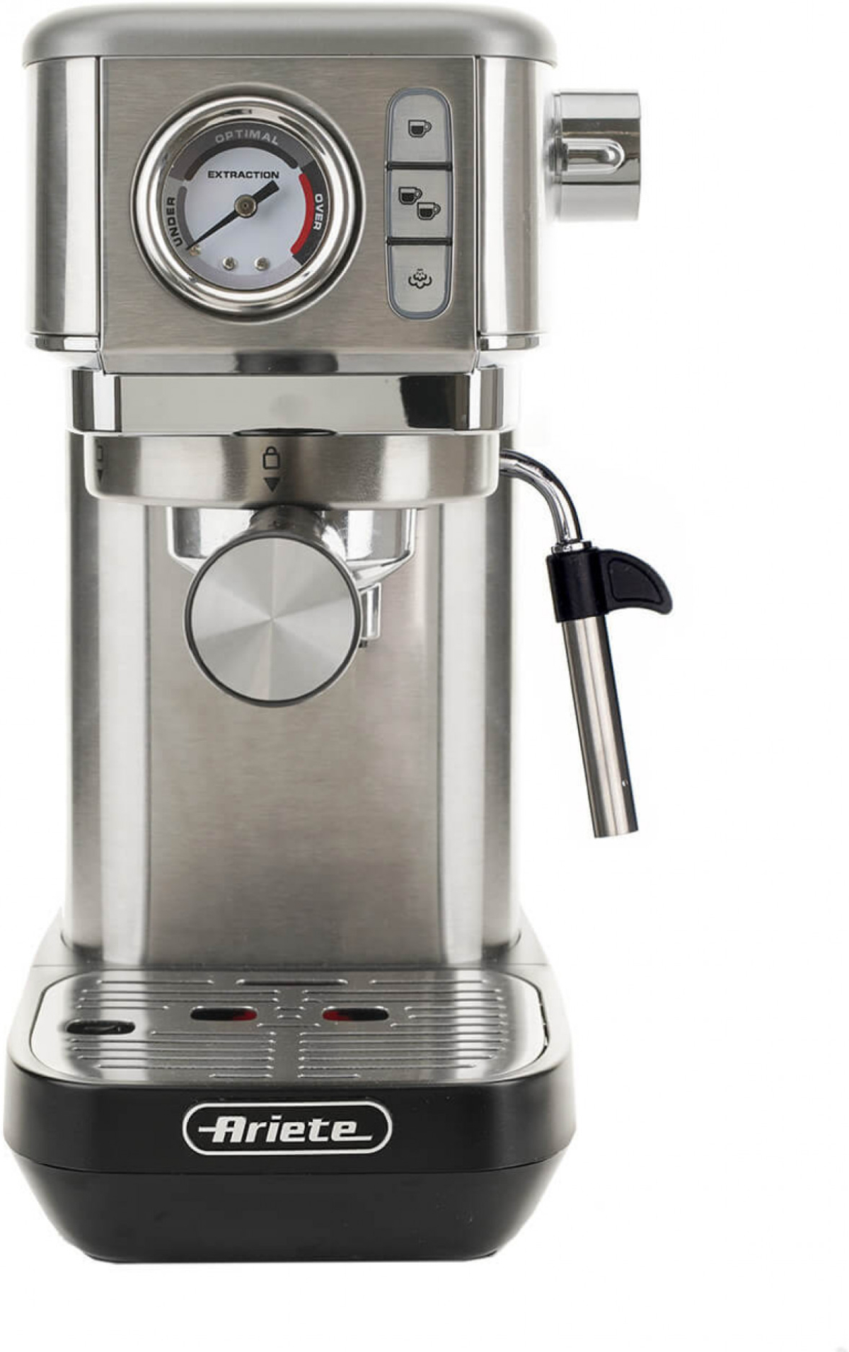 Кафемашина Ariete 1381-10 Slim Metal, 1300 W, ръчна, за смляно и дози, манометър, 2 чаши, 1.1 л резервоар, сребъренна ниска цена с бърза доставка - BestPC.BG