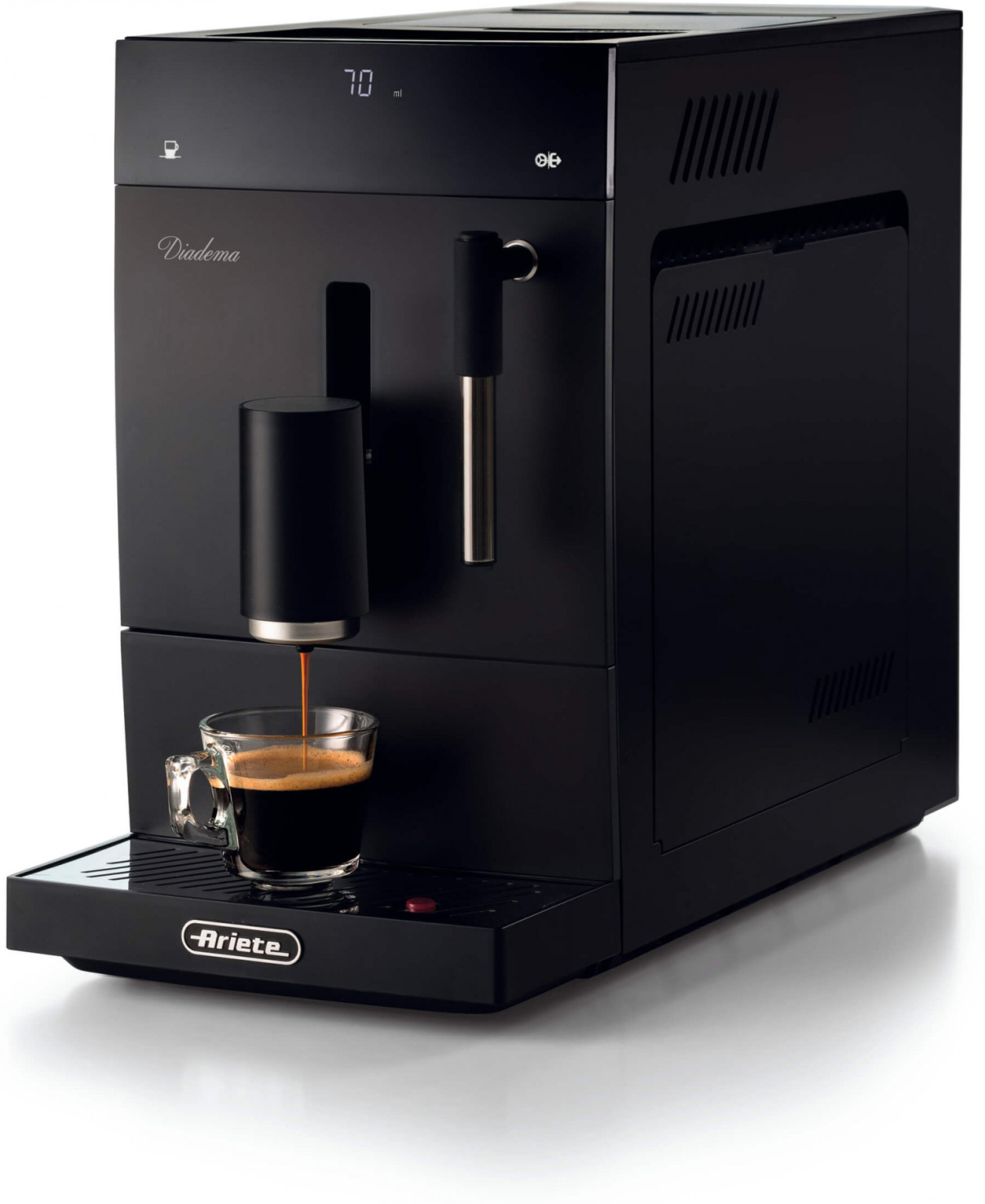 Кафемашина Ariete 1452-00 Diadema, 1100 W, автоматична, за зърна и смляно, LCD дисплей, 1 л резервоар, черенна ниска цена с бърза доставка - BestPC.BG