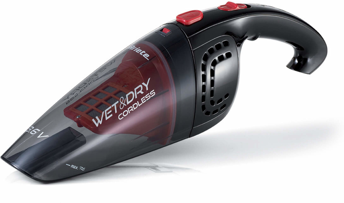 Прахосмукачка Ariete 2474/00, сухо и мокро, 0.4 L, 12 min, без торба, черен/червенна ниска цена с бърза доставка - BestPC.BG