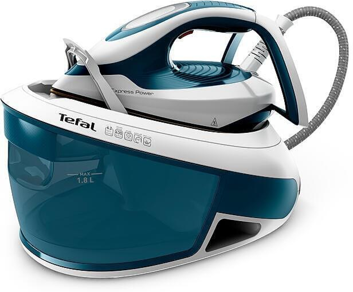 Tefal SV8111E0 EXPRESS POWER, non boiler, blue, 2800W, 2min heat up - manual setting - pump pressure 6.2 bars - 120g/min - steam boost 430g/min - DAC soleplate - removable water tank 1,8L -на ниска цена с бърза доставка - BestPC.BG