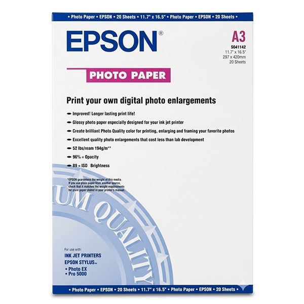 Хартия за принтер Epson S041142 Archival Matte Paper, A3, 189g/m², 20 листа, бялна ниска цена с бърза доставка - BestPC.BG