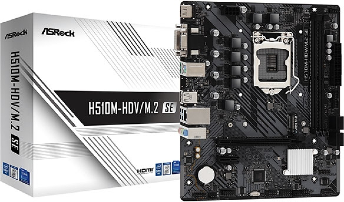 Дънна платка ASROCK H510M-HDV-M.2 SE, HDMI-DVI-VGA, 2x DDR4 DIMM, 1 x VGA 1 x DVI-Dна ниска цена с бърза доставка - BestPC.BG