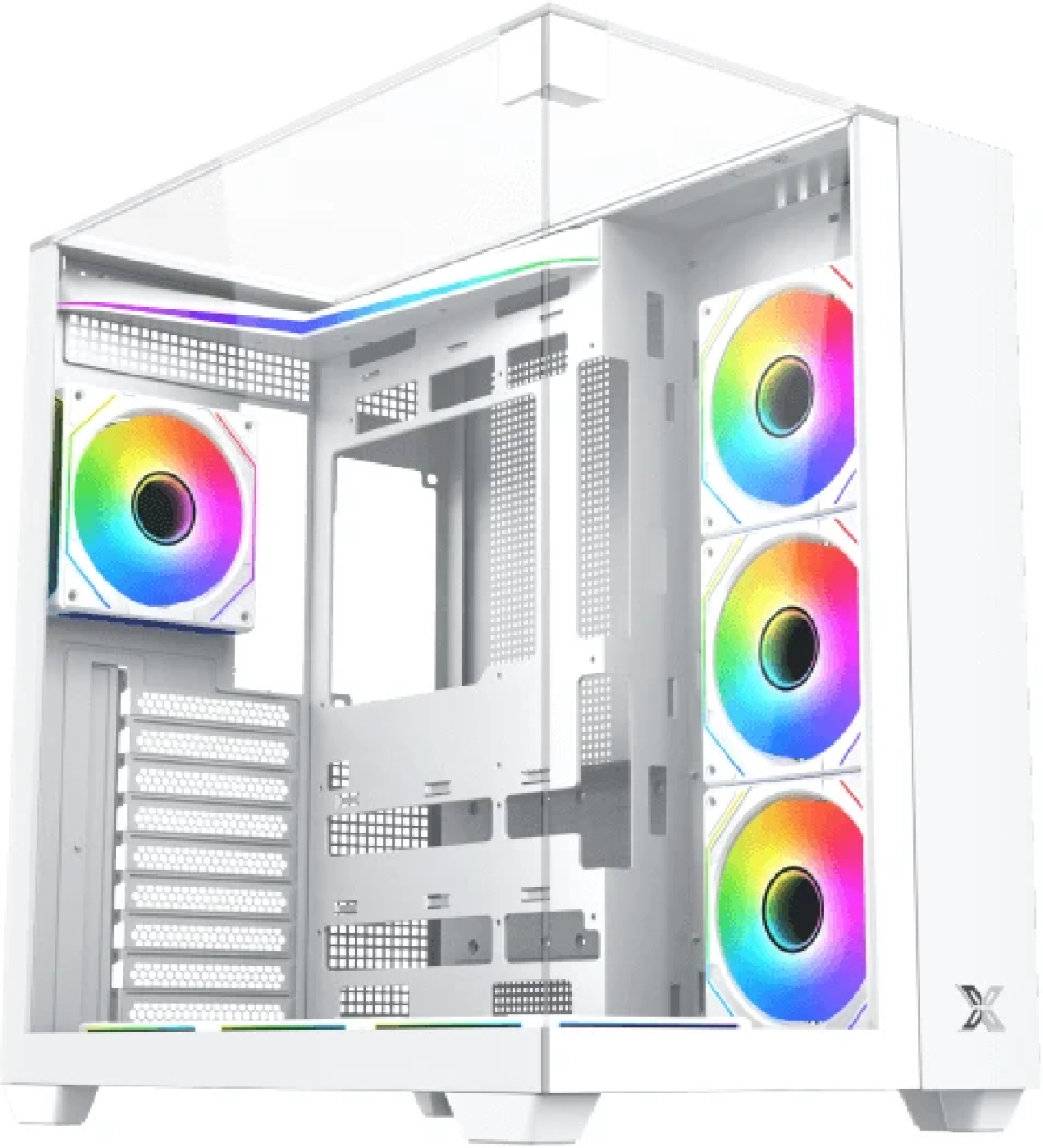 Xigmatek кутия Case ATX - Aqua V Arctic (H23A) - 7 ARGB Fansна ниска цена с бърза доставка - BestPC.BG