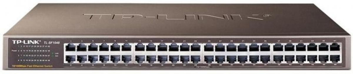 Комутатор/Суич TP-LINK TL-SF1048, 48-портa FE, неуправляем, за монтаж в шкафна ниска цена с бърза доставка - BestPC.BG