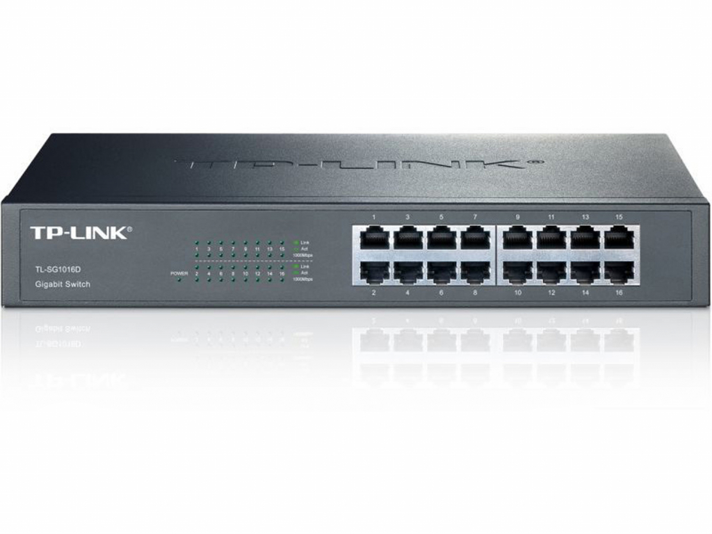 Комутатор/Суич TP-Link TL-SG1016D, 16х 10/100/1000на ниска цена с бърза доставка - BestPC.BG