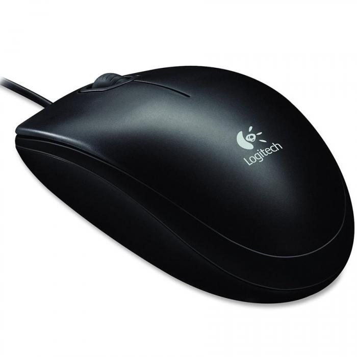 Мишка LOGITECH B100 Corded Mouse - Черна - USB - B2Bна ниска цена с бърза доставка - BestPC.BG