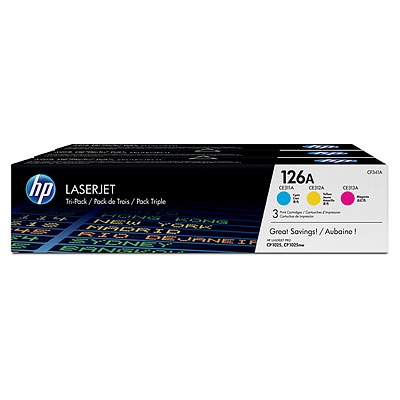 Тонер за лазерен принтер HP 126A Cyan-Magenta-Yellow Tri-pack LaserJet Toner Cartridgesна ниска цена с бърза доставка - BestPC.BG
