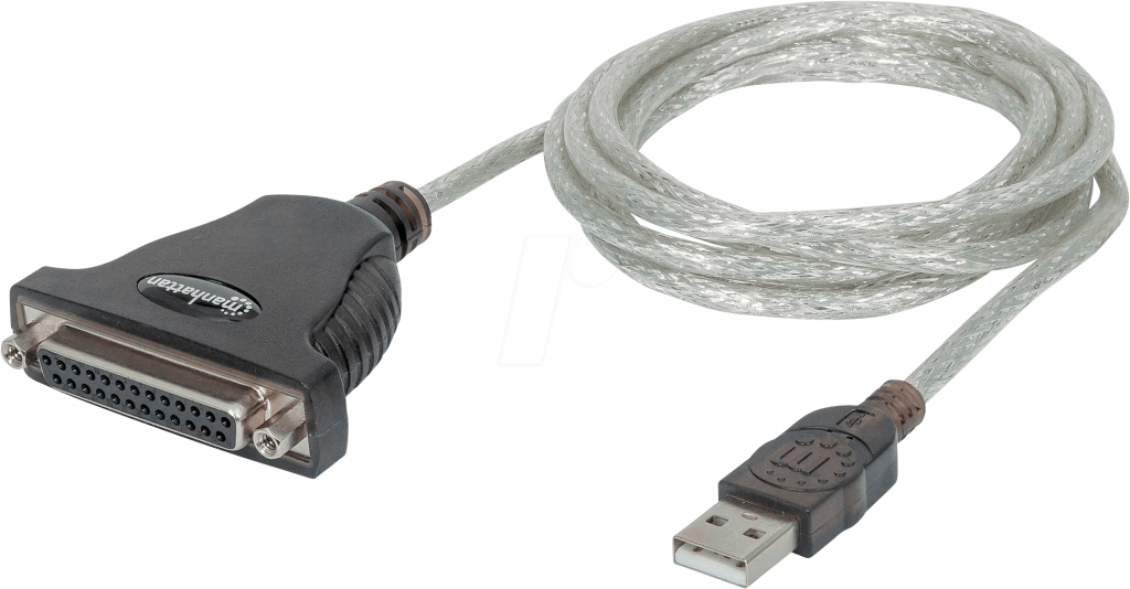 Кабел/адаптер MANHATTAN 336581 :: Конвертор USB 2.0 към Parallel DB25Fна ниска цена с бърза доставка - BestPC.BG