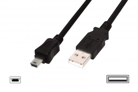 ASSMANN AK-300130-018-S USB кабел, type A - mini B (5pin), M-M, 1.8 мна ниска цена с бърза доставка - BestPC.BG