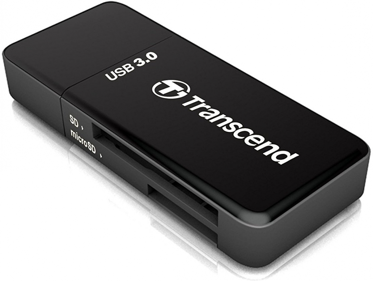 Картов четец Transcend SD-microSD Card Reader, USB 3.0-3.1 Gen 1, Blackна ниска цена с бърза доставка - BestPC.BG