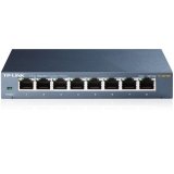 Комутатор/Суич Switch TP-Link TL-SG108, 8-port Metal Gigabit Switch, 5 10-100-1000M RJ45 ports, supports GMP Snooping; IEEE 802.1p QoS; Plug and Play; metal caseна ниска цена с бърза доставка - BestPC.BG