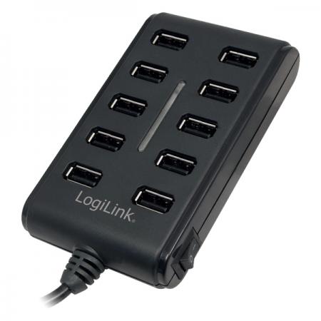 USB Хъб USB HUB 10xUSB2.0, Ext. power, LogiLink UA0125на ниска цена с бърза доставка - BestPC.BG