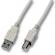 USB2.0 Кабел, USB A male - USB B male, екраниран, сив, 1 метър снимка 2