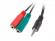 Кабел/адаптер Lanberg mini jack 3.5mm (M) 4pin -- 2X mini jack 3.5mm (F) 3pin ADAPTER ON cable 20cm снимка 1