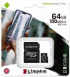 Kingston Canvas Select Plus microSDXC 64GB, Class 10 UHS-I, с адаптер в комплекта снимка 3