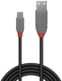Кабел/адаптер LINDY LNY-36730, USB 2.0, Anthra Line, Type A - Micro-B, M-M, черен, 0.2 м снимка 2