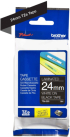Касета за етикетен принтер Brother TZE-355, за Brother PT-D600/PT-1500pc, ширина 24мм, бял на черен фон снимка 2