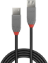 Кабел/адаптер LINDY LNY-36700, USB 2.0, Anthra Line, Type A-А, M-F, удължителен, черен, 0.2 м снимка 2