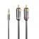 LINDY LNY-35332 :: 3.5 мм към 2x RCA аудио кабел, Cromo Line, 0.5 м снимка 1