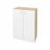 Narbutas Шкаф Choice, 800x420x1075 mm, корпус с избелен дъб, врати бели снимка 1