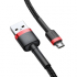 Кабел Baseus Cafule USB-A към MicroUSB, 2.4A, 1м, черен снимка 3