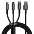 Кабел/адаптер Kабел Baseus Tungsten 3в1 USB-А към Type C - Lightning - micro USB 3.5 A, 1.5м черен снимка 1