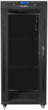 Шкаф за техника - Rack Lanberg rack cabinet 19" free-standing 27U - 600x600 self-assembly flat pack with glass door LCD, black снимка 2