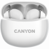 Слушалки Canyon TWS-5 Bluetooth headset, with microphone, BT V5.3 JL 6983D4, бели снимка 1