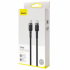 Кабел Baseus CATKLF-ALG1 Cafule USB-C към USB-C, 100W, 480Mbps, 2м, Черен снимка 2