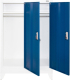 Гардероб RFG, метален, двоен, с две врати, 80 х 40 х 120 cm, бял, със сини врати снимка 4