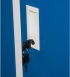 RFG Гардероб, метален, троен, с три врати, 120 х 40 х 120 cm, Бял със сини врати снимка 5