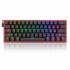 Клавиатура Redragon Fizz K617-RGB_RD, геймърска, механична, USB, RGB, Red Switch, Черна снимка 1
