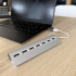 TNB USB Хъб, 7 порта, USB Type-A, с адаптер USB Type-C, бял снимка 6