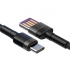 Кабел/адаптер Baseus CATKLF-PG1 Cafule USB-А към USB-C, 1м дължина, черен цвят снимка 2