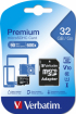 Verbatim Premium micro SDHC 32GB Class 10 (Incl. Adaptor) снимка 3