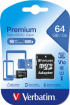Verbatim Premium micro SDXC 64GB Class 10 (Incl. Adaptor) снимка 3