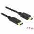 Кабел DeLock, USB-C мъжко - USB-B мъжко, USB 2.0, 0.5 м, Черен снимка 2