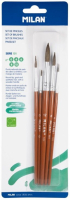 Milan Четка за рисуване 101, 5 броя блистер, номера 0, 4, 6, 8 и 12 снимка 1