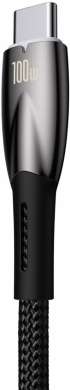 Кабел Baseus Glimmer Series USB-A - USB-C 100W 480Mbps 1м CADH00401 - черен снимка 3