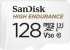 SANDISK High Endurance, SD Адаптер, micro SDXC UHD, V30, 128GB, Class 10 снимка 1