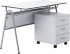 Продукт RFG Учителска маса Letme, 1100 х 600 х 750 mm, бял плот, сив метал снимка 2