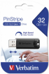 Verbatim Pinstripe, USB 3.2 G1, 32 GB, Черна снимка 3