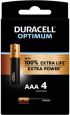 Алкална батерия DURACELL OPTIMUM  MX2400 LR03 AAA -4 бр. в блистер- 1.5V снимка 1