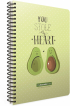 Gipta Тетрадка Avocado, бяла хартия, широки редове, със спирала, А4, 80 листа снимка 2