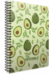 Gipta Тетрадка Avocado, бяла хартия, широки редове, със спирала, А4, 80 листа снимка 1